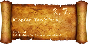 Klopfer Terézia névjegykártya